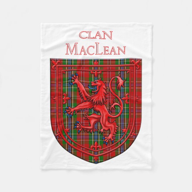 Manta Polar MacLean Tartan Scottish Plaid Lion Rampant (Anverso)