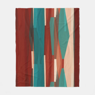 Manta Polar Madera y turquesa