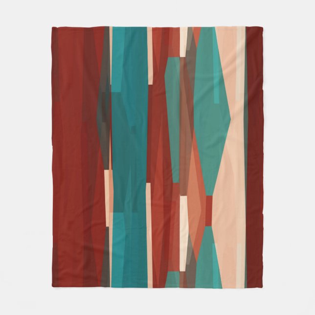 Manta Polar Madera y turquesa (Anverso)