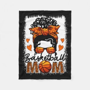 Manta Polar Madre de baloncesto Leopard Desordenado Moño Día d