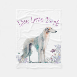 Manta Polar Madre de Borzoi Floral