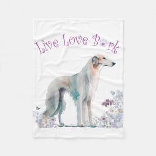 Manta Polar Madre de Borzoi Floral