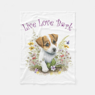 Manta Polar Madre de Jack Russell Floral