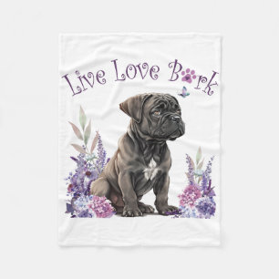 Manta Polar Madre de perro Cane Corso floral