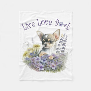 Manta Polar Madre de perro chihuahua floral