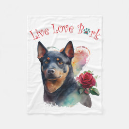 Manta Polar Madre de Perro Kelpie Australiano Floral