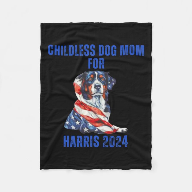 Manta Polar Madre De Perro Sin Hijos 2024 Para Harris 2024 (Anverso)