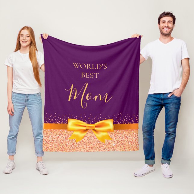 Manta Polar Madre mamá morado rosa arco dorado (In situ)