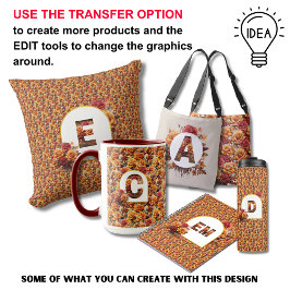 Manta Polar Madre monogramada Abuela Cumpleaños Fall Floral