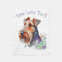 Manta Polar Madre Perro Airedale Floral