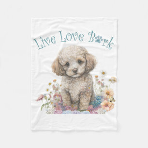 Manta Polar Madre Perro Caniche Floral