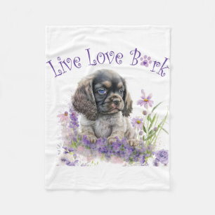 Manta Polar Madre Perro Cocker Spaniel Floral
