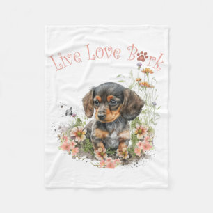 Manta Polar Madre Perro Dachshund Floral