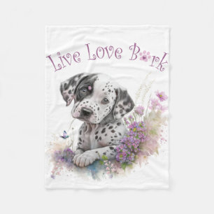 Manta Polar Madre Perro Dálmata Floral