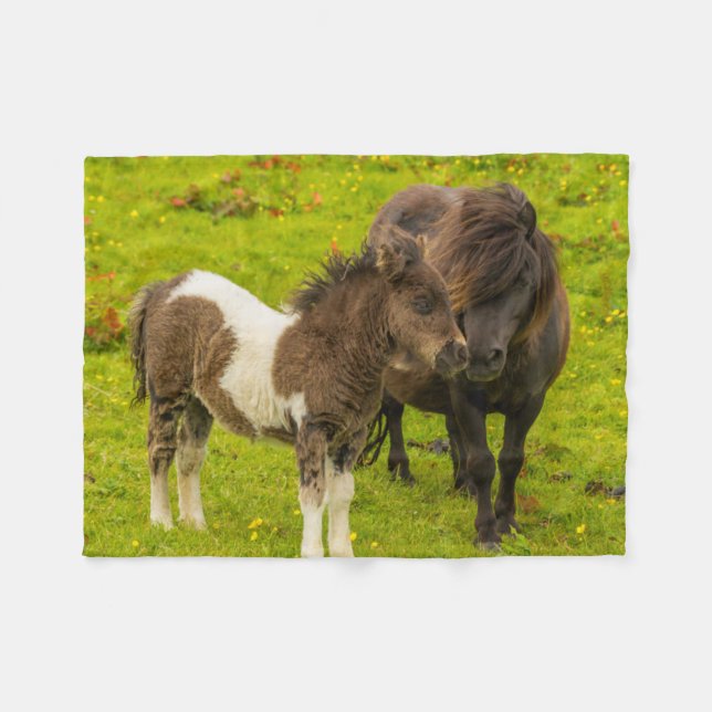Manta Polar Madre y cría de pony de Shetland (Frente (Horizontal))