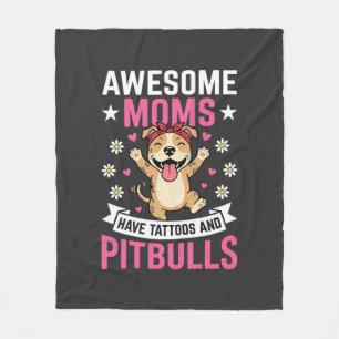 Manta Polar Madres Pitbull Increíbles Tienen Tatuajes Perro Di