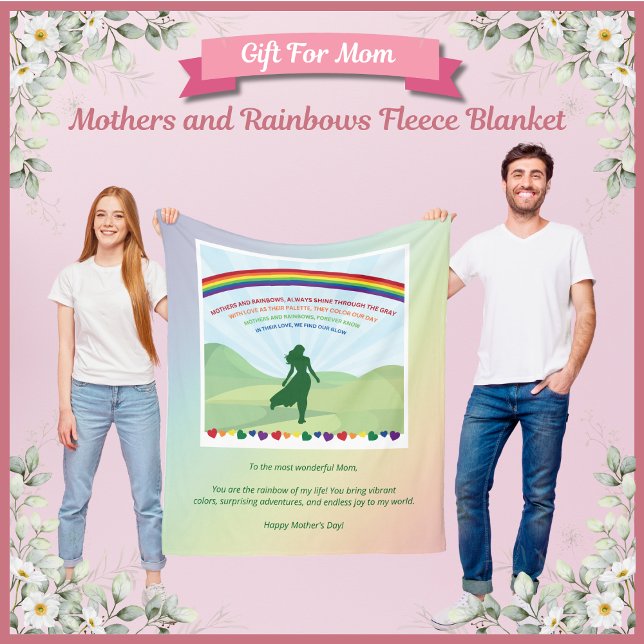 Manta Polar Madres y arcos de lluvia: la fiesta de la madre (Mother’s and Rainbows Fleece Blanket)