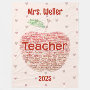Manta Polar Maestra personalizada Word Art Apple Gift