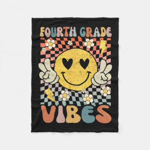 Manta Polar Maestra Retro de 4º Grado Vibes 1º Día De Sch