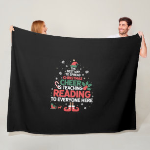 Manta Polar Maestro de lectura Elfo de Navidad Alegría Navideñ