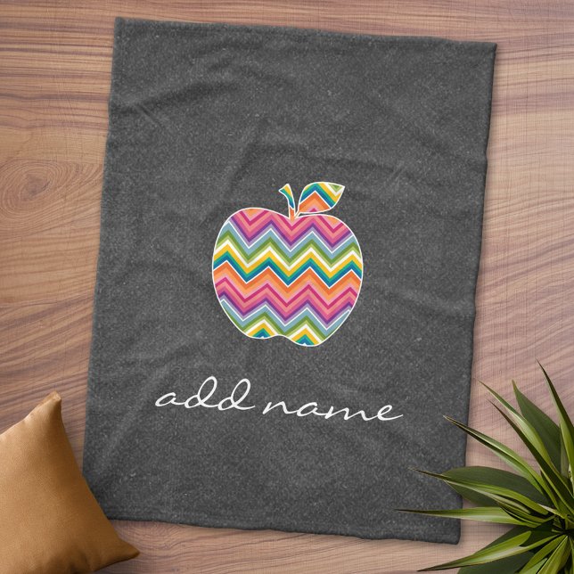 Manta Polar Maestro personalizado Apple con patrón Chevron a l (Personalized Fleece Blanket)