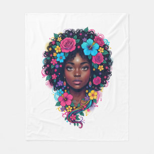 Manta Polar Magia de Chica Negra Afro Diva