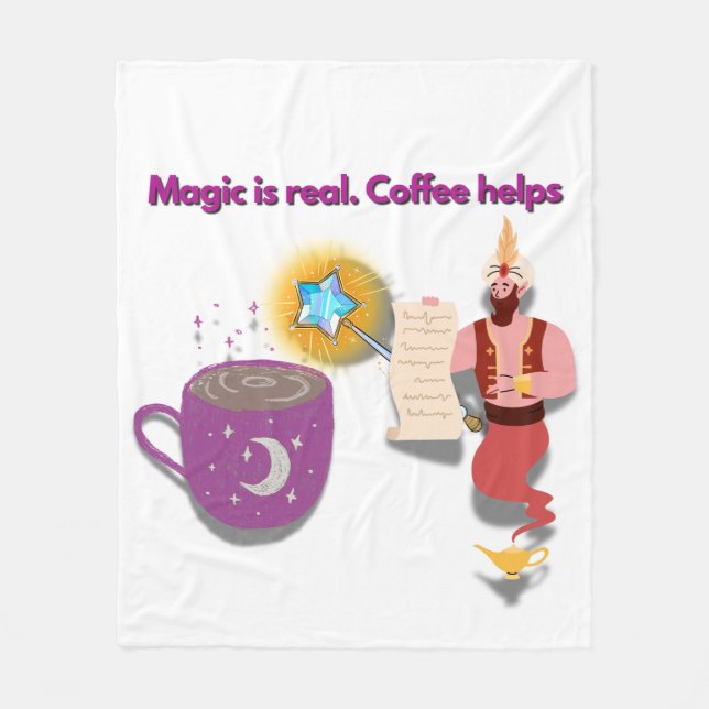 Manta Polar Magic Is Real, Coffee Helps – Cozy Wizard Blanket (Anverso)