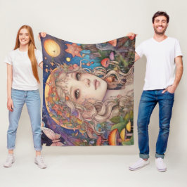 Manta Polar Mágica mística Fantasía Chica Fleece Blanket
