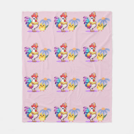 Manta Polar Magical Rooster Baby Girl Fleece Blanket