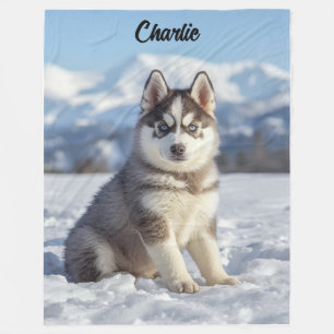 Manta Polar Magnífico Husky Personalizado