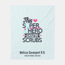 Manta Polar Magnífico superhéroe de enfermería dice tipografía