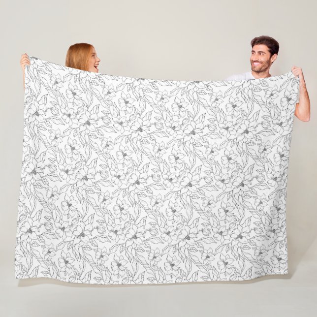 Manta Polar Magnolia-print fleece blanket  (In situ)