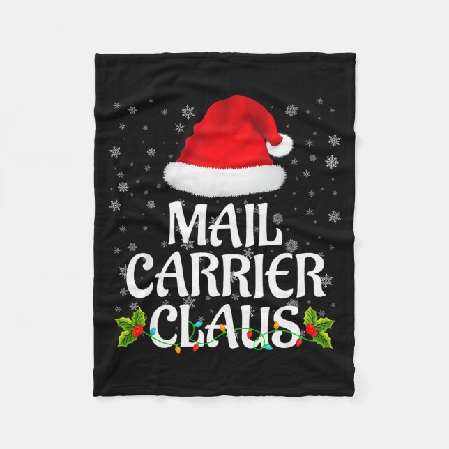 Manta Polar Mail Carrier Claus Christmas Lights Pajama Family  (Anverso)