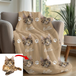 Manta Polar Maine Coon Cat, camello Mascota Personalizado