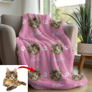 Manta Polar Maine Coon Cat, Mascota Personalizado Rosa