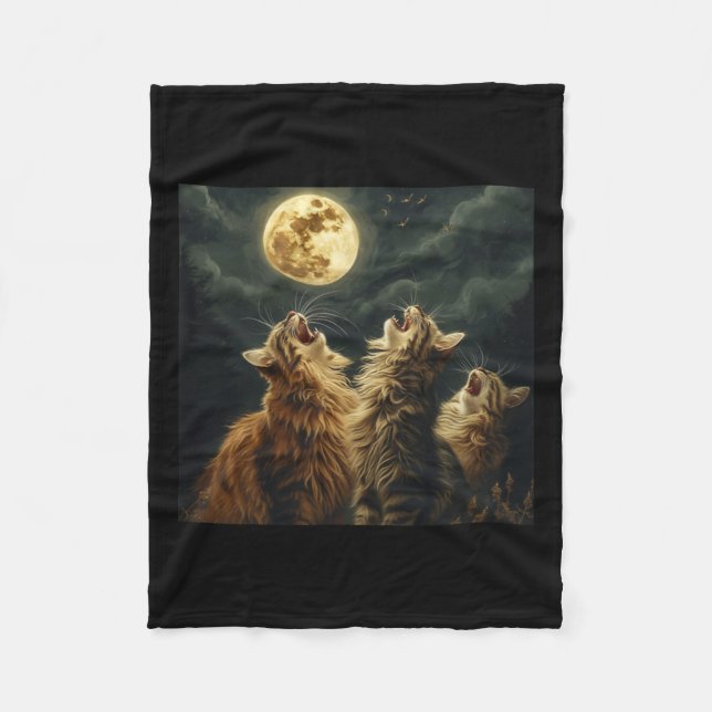 Manta Polar Maine Coon Howl En Moon Cat Lover (Anverso)