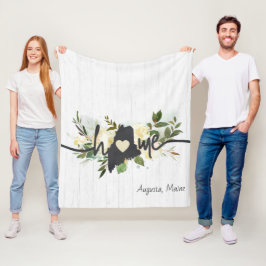 Manta Polar Maine State Personalizó tu Rústica De Ciudad De Ca