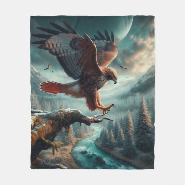 Manta Polar Majestuoso Hawk de cola roja (Anverso)