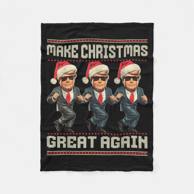 Manta Polar Make Christmas Great Again Ugly Sweaters Trump Dan (Anverso)