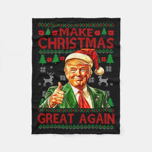 Manta Polar Make Christmas Great Again Xmas Funny Trump Pajama (Anverso)