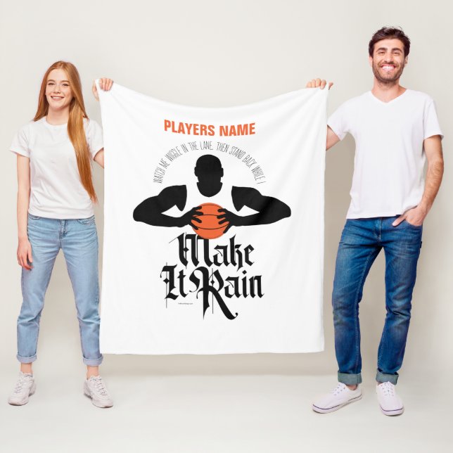 Manta Polar Make It Rain (Baloncesto) Fleece Blanket (In situ)