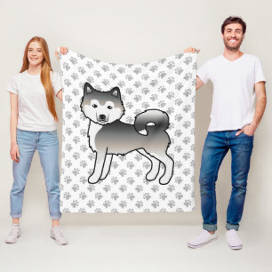 Manta Polar Malamute de Alaska gris, perro de dibujos animados