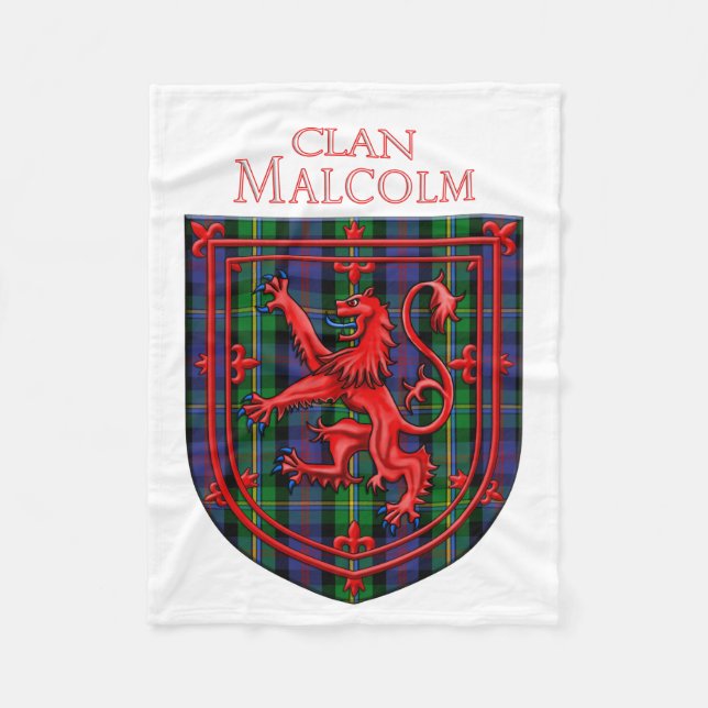 Manta Polar Malcolm Tartan Scottish Plaid Lion Rampant (Anverso)