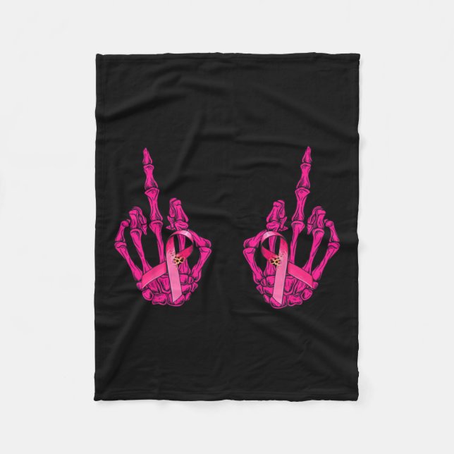 Manta Polar Maldición de Dedo Medio Palabra Cáncer de Mama Sup (Anverso)