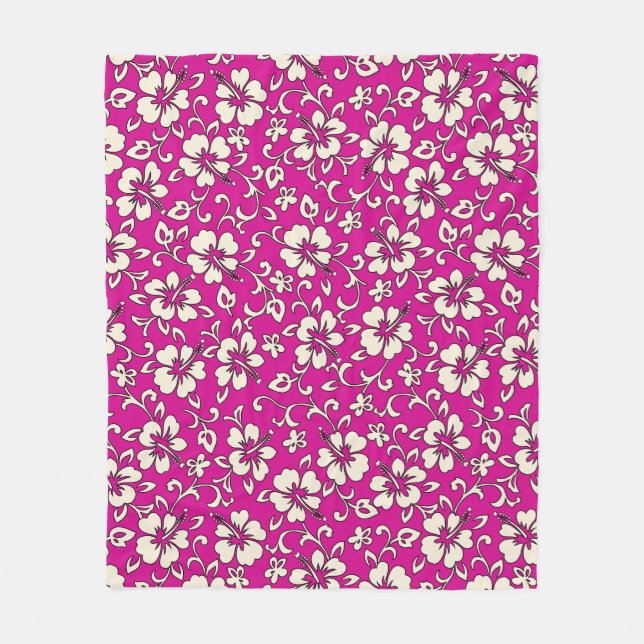 Manta Polar Malia Hibiscus Hawaiian Pareau Print (Anverso)