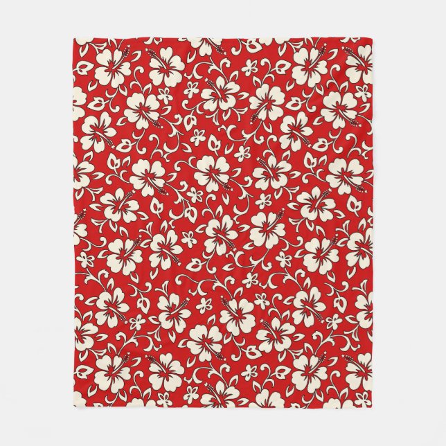 Manta Polar Malia Hibiscus Hawaiian Pareau Print (Anverso)