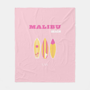 Manta Polar Malibu, Playa Malibu, Preppy, Rosa