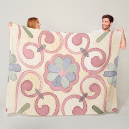 Manta Polar Málica española italiana acuarela rosa floral