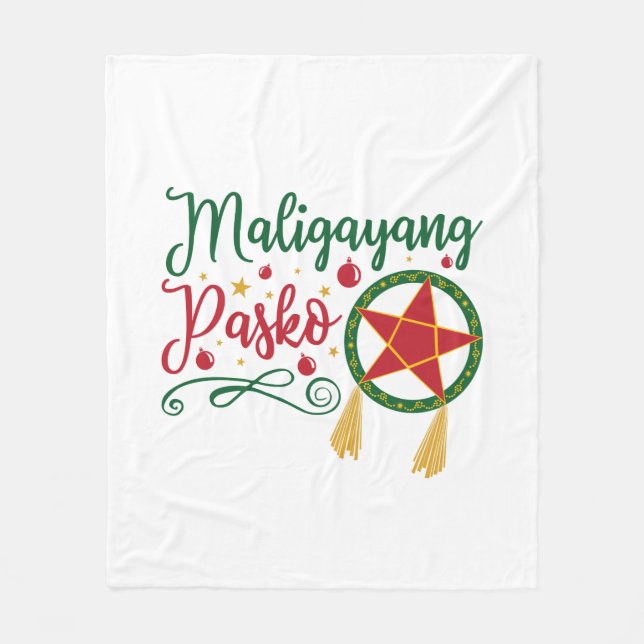 Manta Polar Maligayang Pasko Navidades filipinos Filipinas (Anverso)
