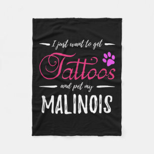 Manta Polar Malinois Dog Lover Tattoo Divertida Perra Mamá Reg